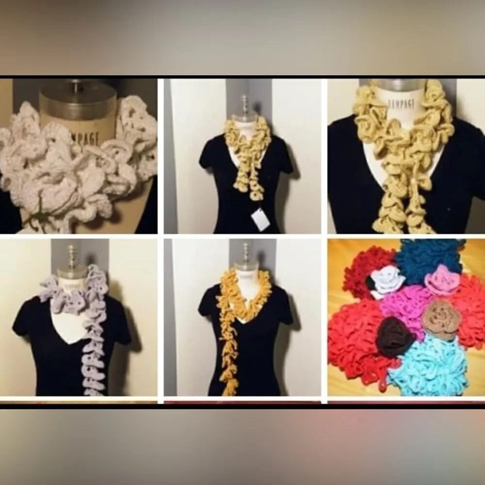 NWT Angelas Designs hand crocheted one of a kind loopy boa scarf